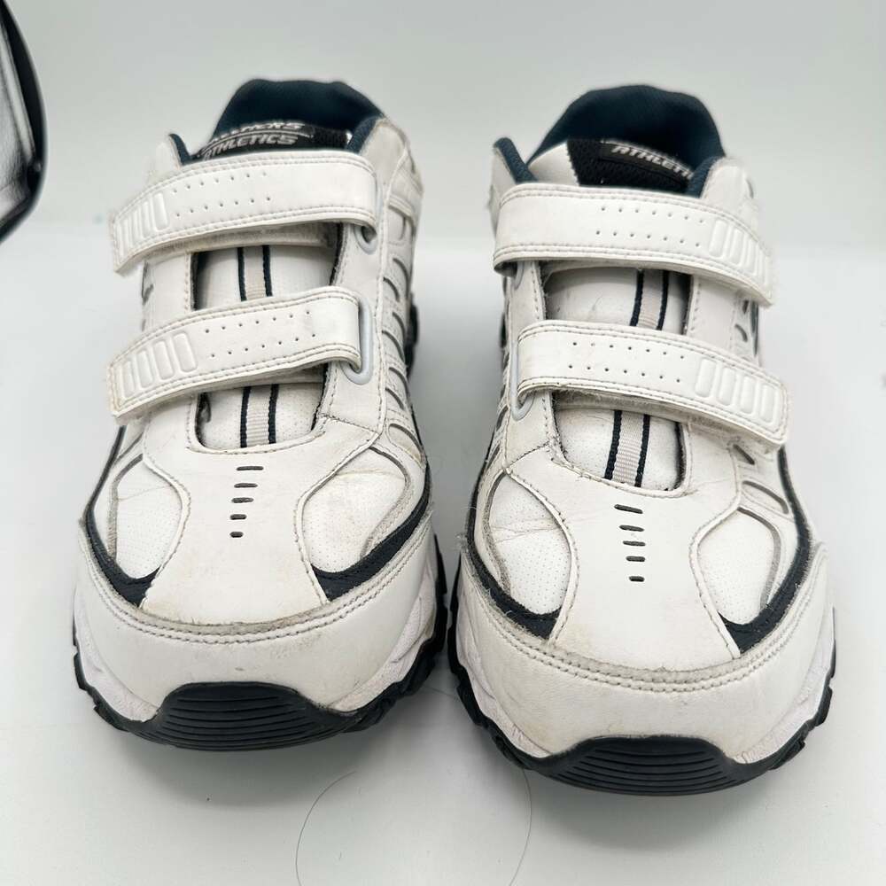 Skechers Men’s After Burn Memory Fit sneakers size 9 white dad shoes hook&loop - Picture 2 of 7